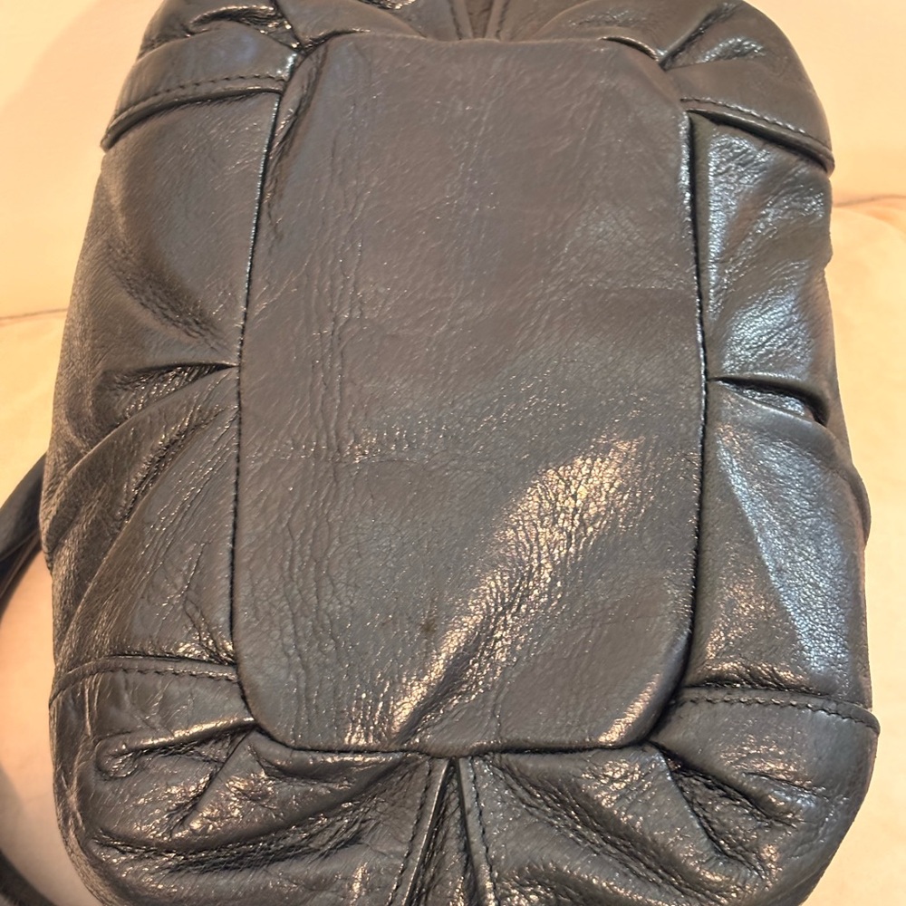 CELINE Vintage ‘Bittersweet’ Gunmetal Black Lambskin Leather Hobo Bag - Picture 9 of 16